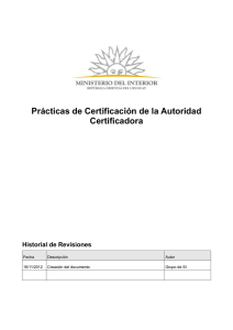Prácticas de Certificación de la Autoridad Certificadora