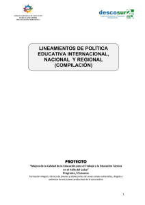 lineamientos de política educativa internacional, nacional y regional