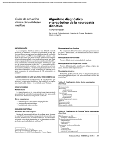 Algoritmo diagnóstico y terapéutico de la neuropatía diabética