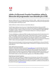 Adobe y la Electronic Frontier Foundation piden la liberación del