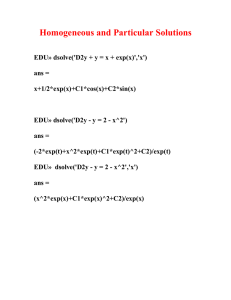 Homogeneous and Particular Solutions