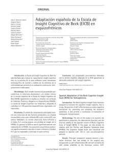 Adaptación española de la Escala de Insight Cognitivo de Beck (EICB)