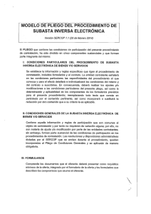 modelo de pliego del procedimiento de subasta inversa electrónica