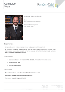 Enrique Molina Benito Experiencia Formación Docencia