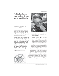 Froilán Escobar: mi experiencia es de gente que no tenía historia