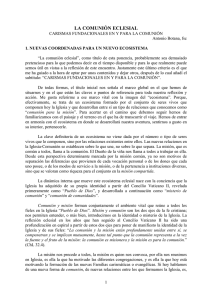 LA COMUNIÓN ECLESIAL - Instituto Teológico de Vida Religiosa