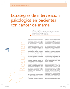 Estrategias de intervención psicológica en pacientes con cáncer de