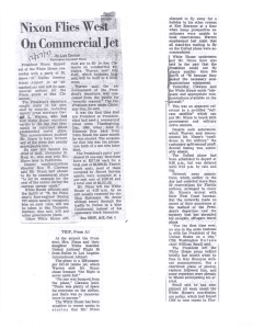 Nixon Flies Wei On Commercial Jet