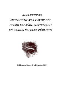 reflexiones apologéticas a favor del clero español, satirizado en