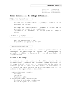 Tema: Generación de código intermedio
