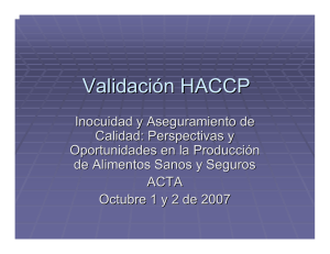 Verificación y Validación HACCP con Herramientas Predictivas
