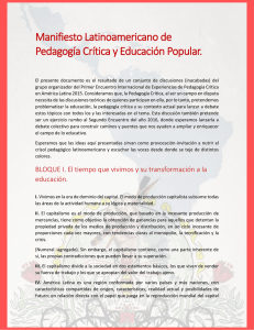 Manifiesto Latinoamericano de Pedagogía Crítica y Educación