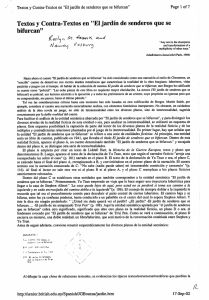 Page 1 Textos y Contra-Textos en "El jardín de senderos que se