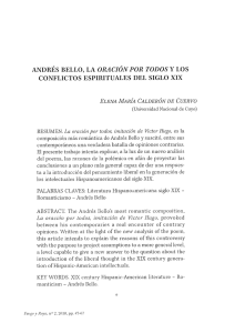 Andrés Bello, la Oración por todos y los conflictos espirituales del