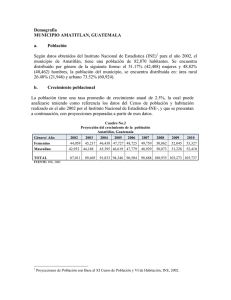 Demografía MUNICIPIO AMATITLAN, GUATEMALA a. Población
