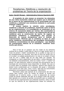 Paradigmas, Metáforas y resolución de problemas en teoría de la