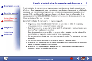 Uso del administrador de marcadores de impresora