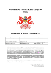 el código de honor - Universidad San Francisco de Quito