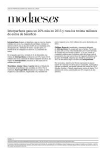 Interparfums gana un 26% más en 2015 y roza los treinta millones