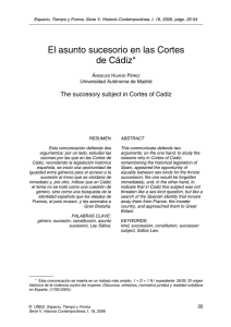 El asunto sucesorio en las Cortes de Cádiz