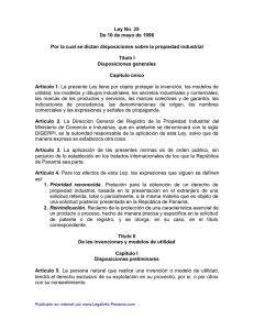 Ley de Propiedad Intelectual - República de Panamá