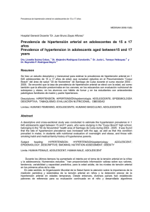 Prevalencia de hipertensión arterial en adolescentes de