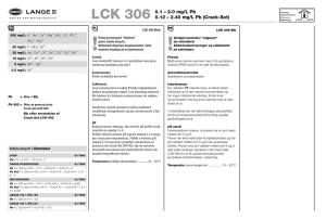 LCK 306 0.1 – 2.0 mg/L Pb 0.12 – 2.40 mg/L Pb (Crack-Set)