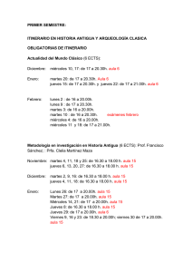 ITINERARIO EN HISTORIA ANTIGUA Y ARQUEOLOGÍA CLASICA