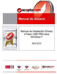 Manual instalacion drivers E token USB-Pro Windows 7