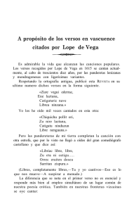 A propósito de los versos en vascuence citados por Lope de Vega