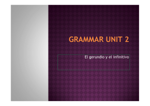 grammar unit 2. gerund and inf.1º bach