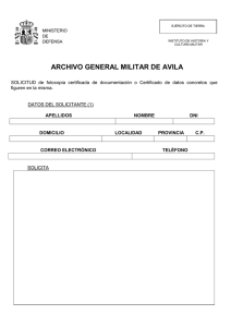 ARCHIVO GENERAL MILITAR DE AVILA