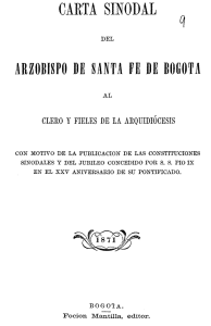 Carta sinodal del Arzobispo de Santa Fé de Bogotá, al clero y fieles