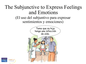 The subjunctive, feelings and emotions