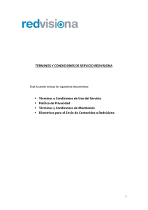 TÉRMINOS Y CONDICIONES DE SERVICIO REDVISIONA