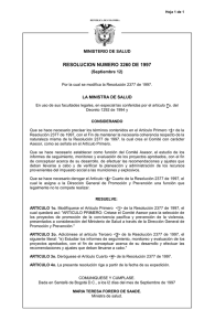 resolucion numero 3260 de 1997 - Ministerio de Salud y Protección