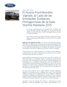 El Nuevo Ford Mondeo Vignale, al Lado de las Entidades Solidarias