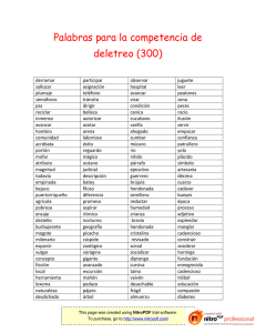 Palabras para la competencia de deletreo (300)