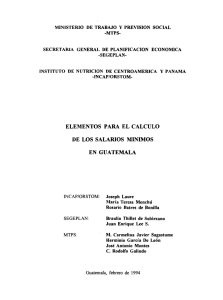 Elementos para el calculo de los salarios minimos en Guatemala