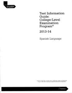 Test Information Guide: College-Level Examination Program° 2013-14