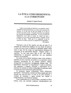 La ética como resistencia a la corrupción