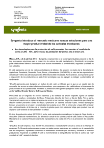 Syngenta introduce al mercado mexicano nuevas soluciones para