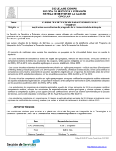 Segunda oferta 2016-1 - Universidad de Antioquia