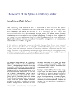 The reform of the Spanish electricity sector