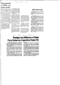 Reeligenlos Militares a Videla para gobernar Argentina hasta `81.