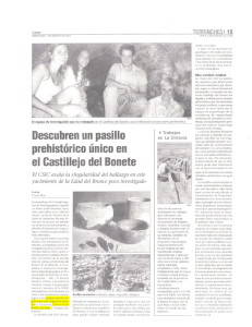 Pasillo ciclópeo túmulo Castillejo del Bonete. Diario