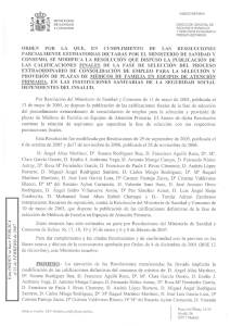 Orden de modificación - Ministerio de Sanidad, Servicios Sociales e