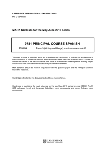 9781 principal course spanish - Cambridge International Examinations