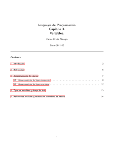 Lenguajes de Programación. Capítulo 3. Variables.