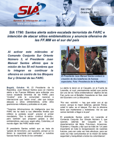 SIA 1790: Santos alerta sobre escalada terrorista de FARC e